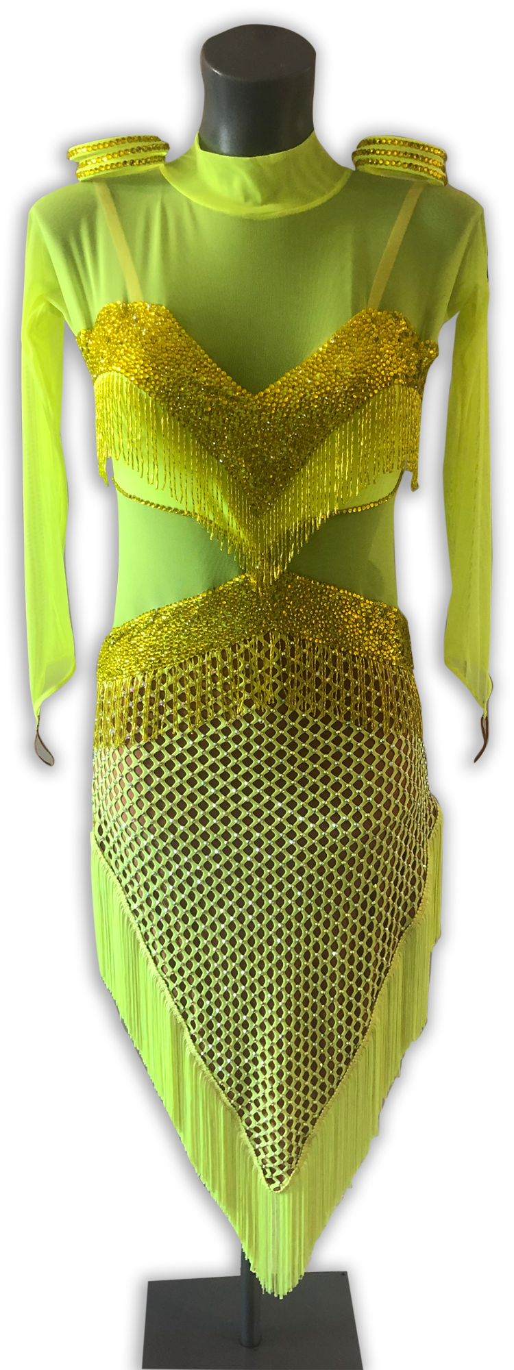 Tropic lime competition latin dance dress front