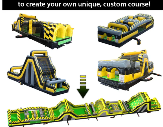 schematic of Full Throttle inflatable obstacle course that shows how to create your own unique custom Full Throttle obstacle course.