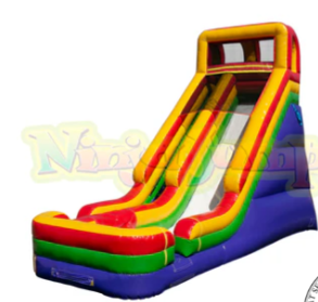 A huge colorful inflatable slide 