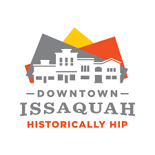 The logo for downtown issaquah is a historically hip city.