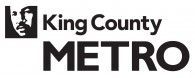 The logo for king county metro is black and white.