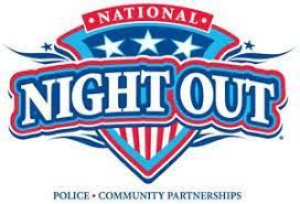 The logo for the national night out police community partnerships