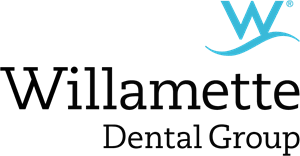 The willamette dental group logo has a blue wave on it.
