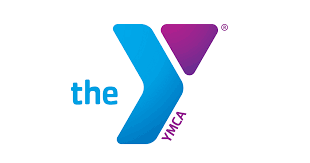A blue and purple logo for the ymca