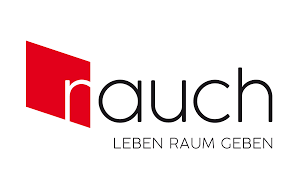 A logo for a company called rauch leben raum geben