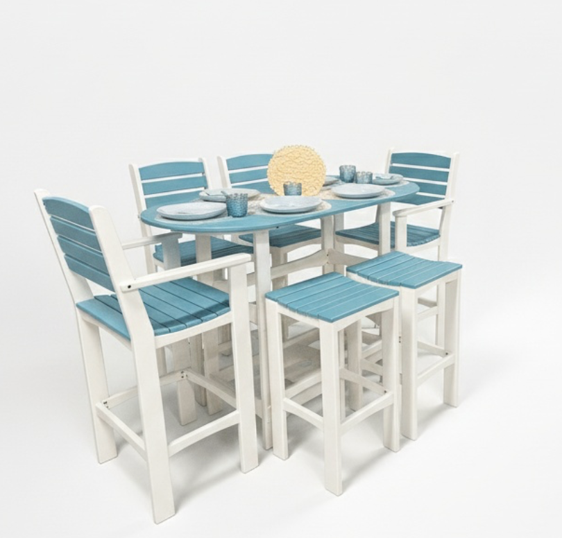 Ex: Oval w/ Cafe Arm/Armless Stools