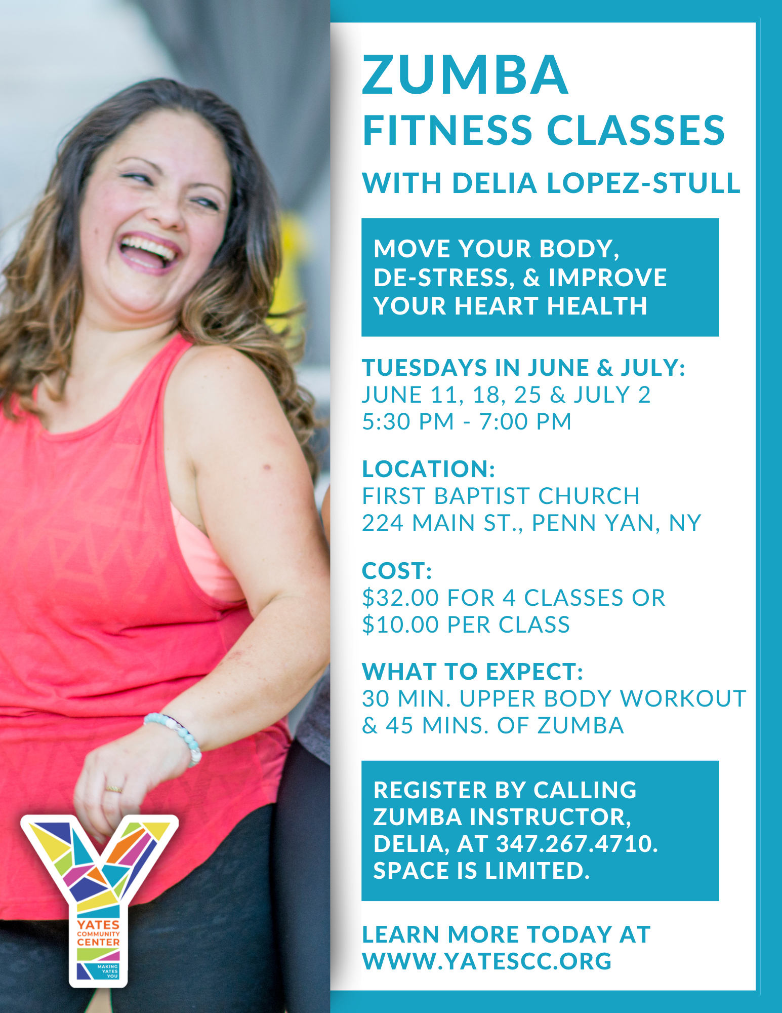 Zumba with Delia Lopez-Stull in Penn Yan brought to you by the YCC
