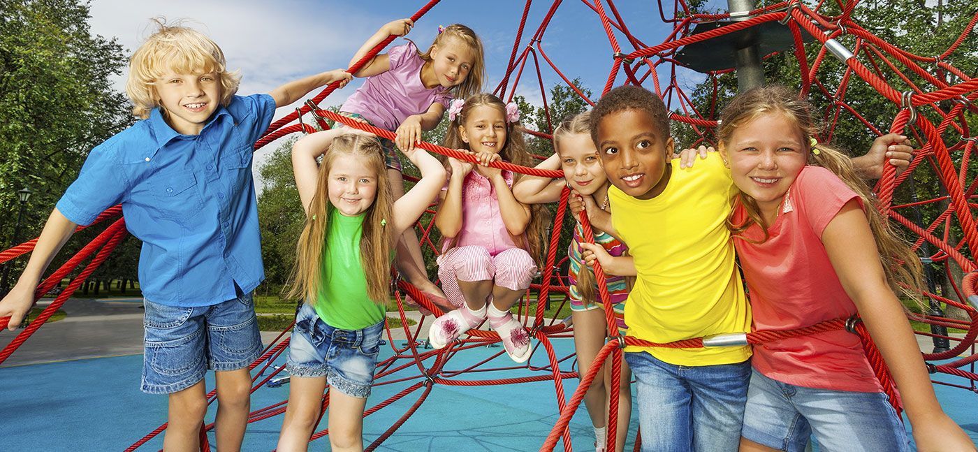 Children playing together on a playground