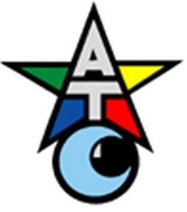 A colorful star with the letter a and t on it