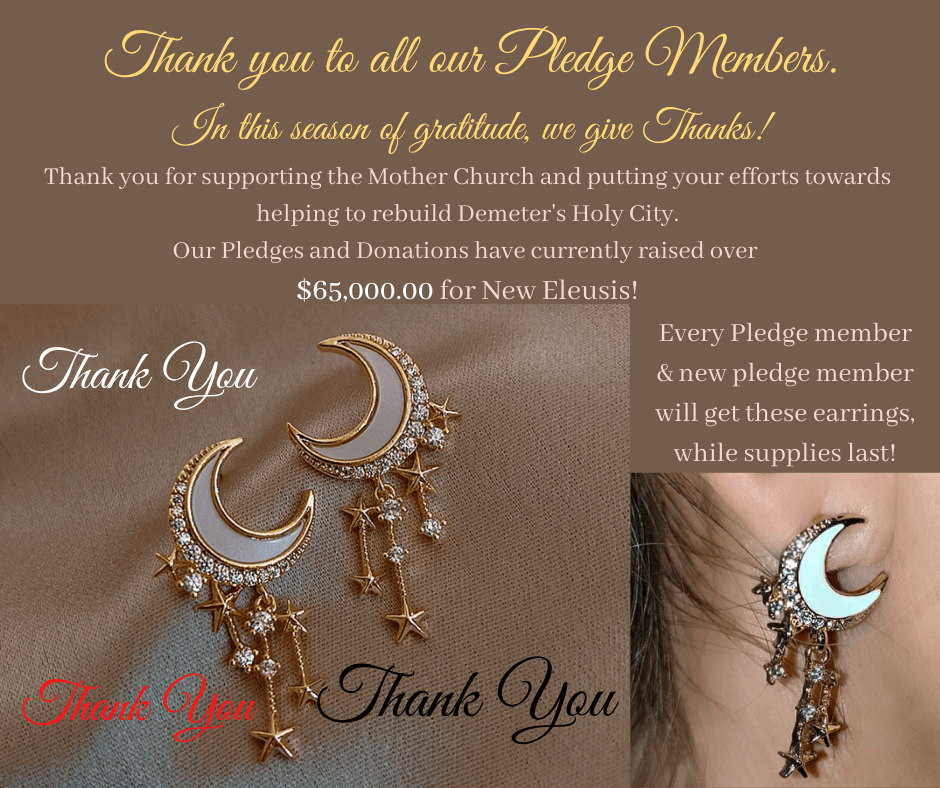 A thank you card with a pair of moon earrings on it