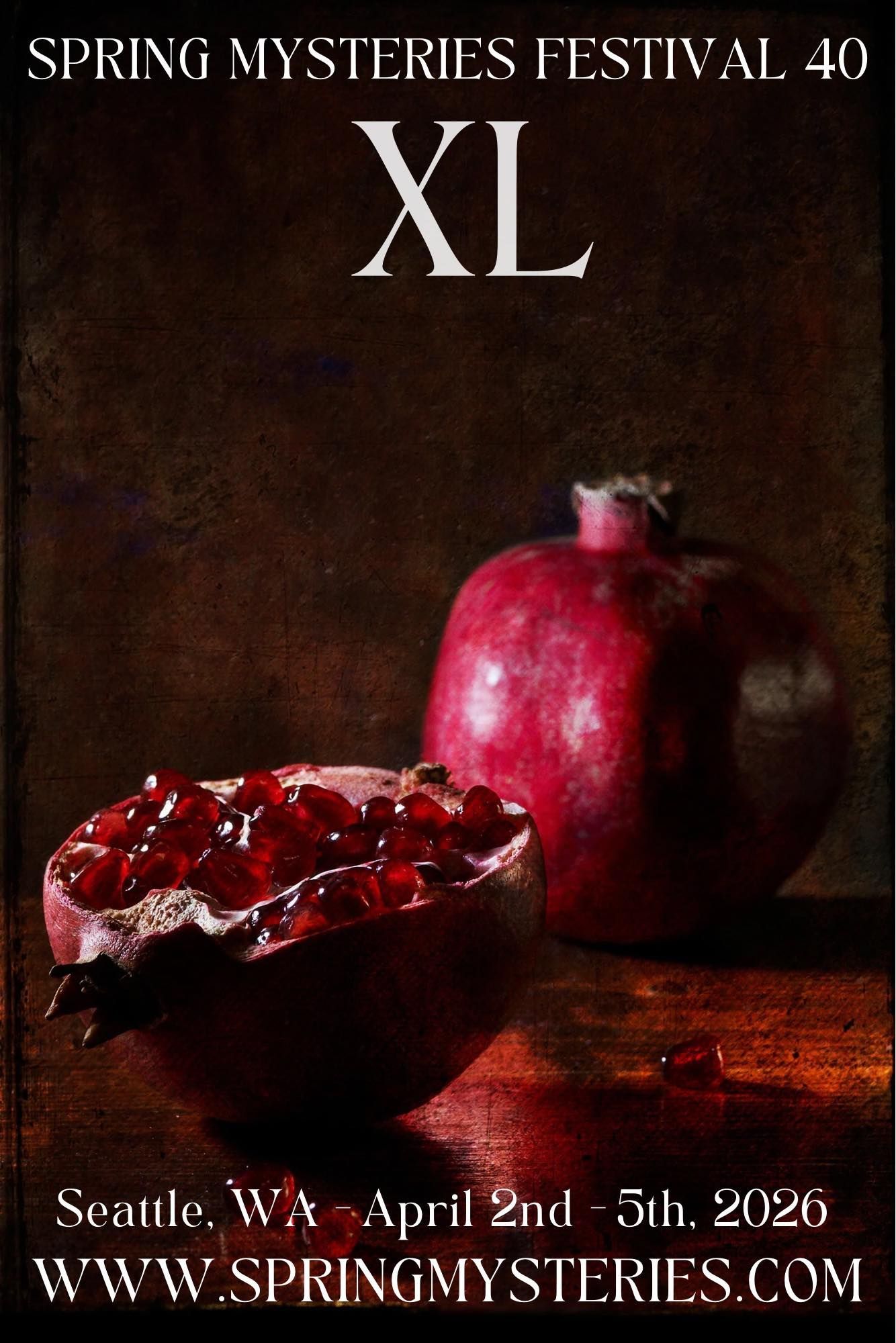 A poster for the spring mysteries festival 2025 shows a woman with long blonde hair.