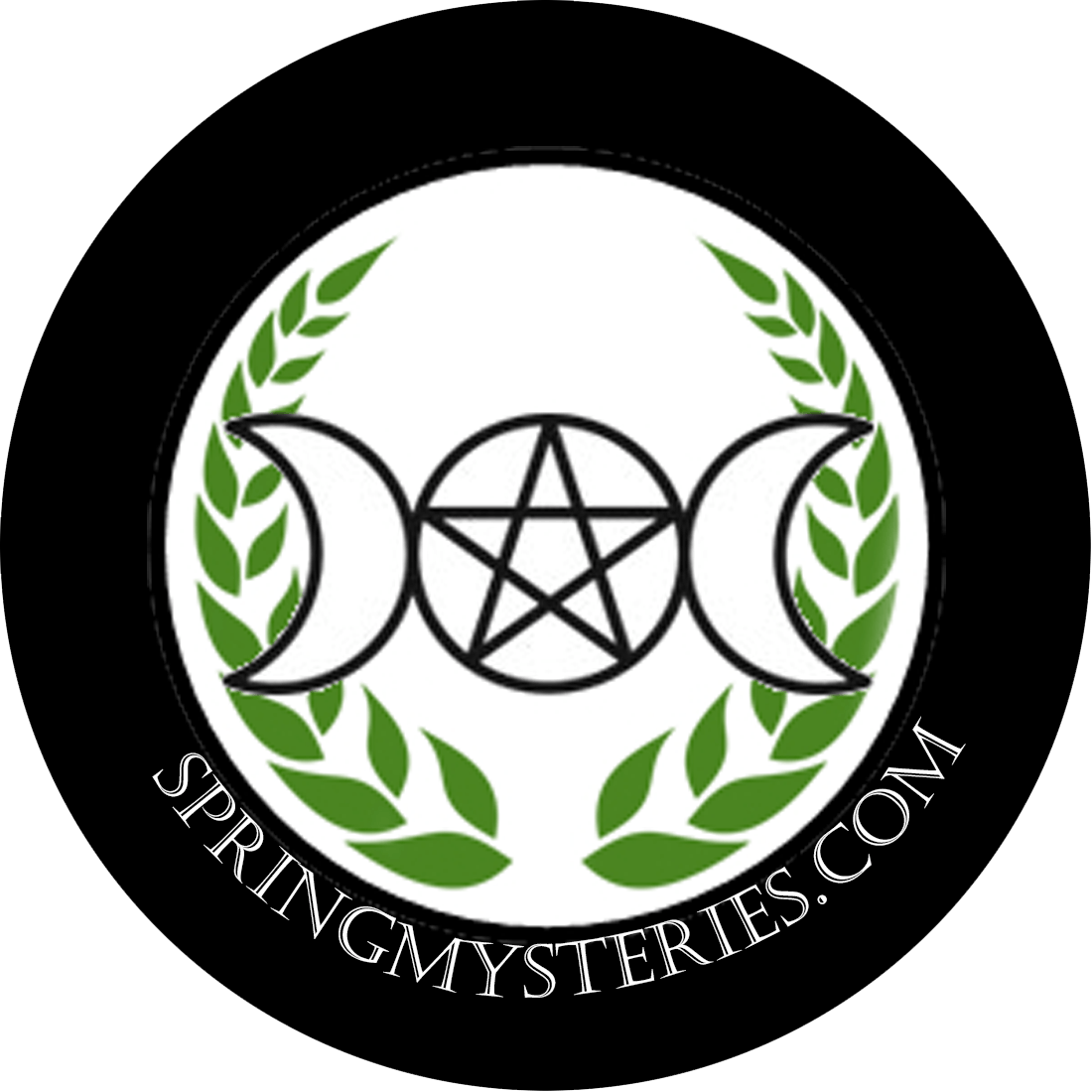 Spring Mysteries triple moon logo
