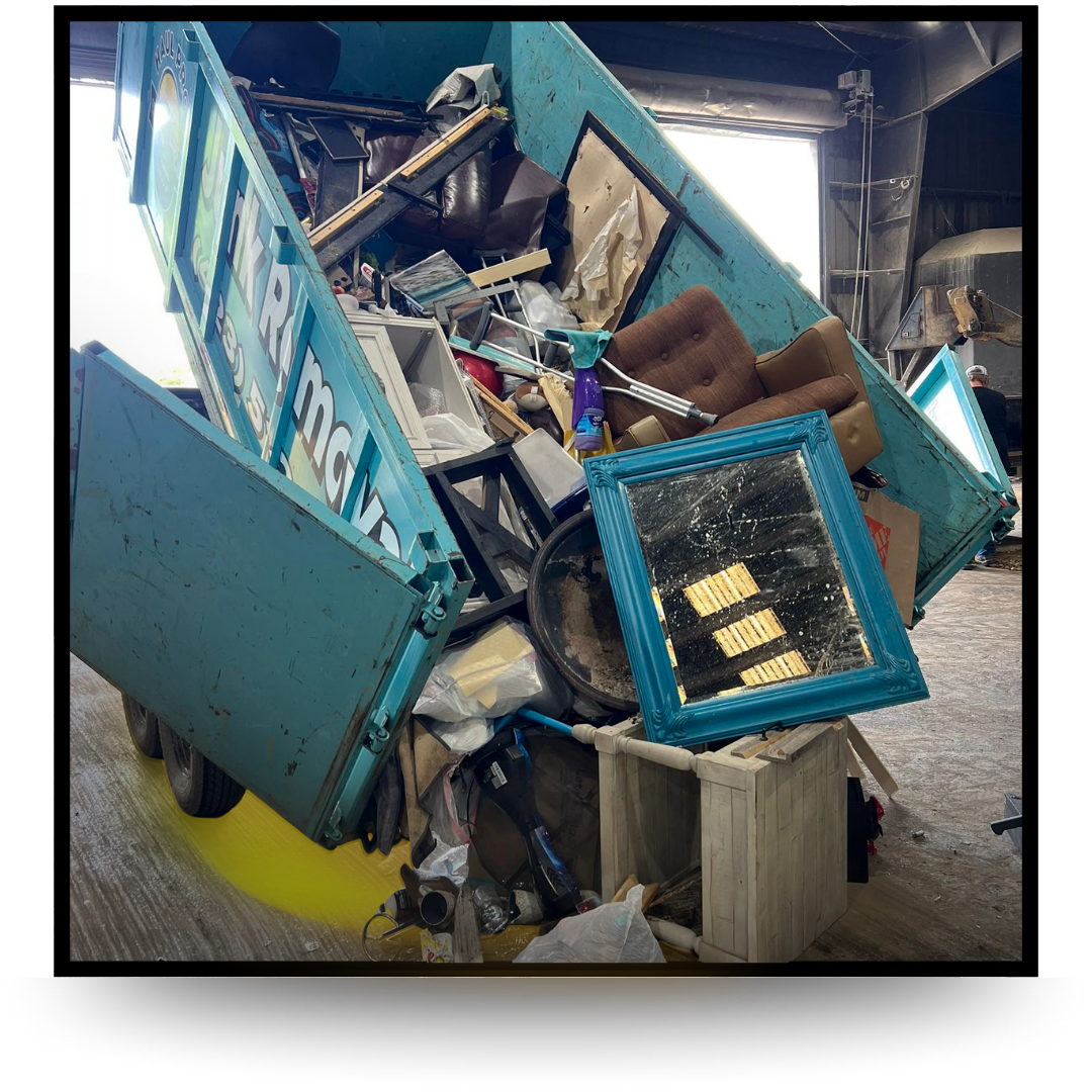dumpster truck with garbage
