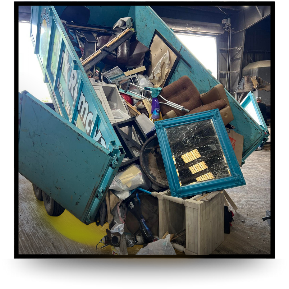 dumpster truck with garbage