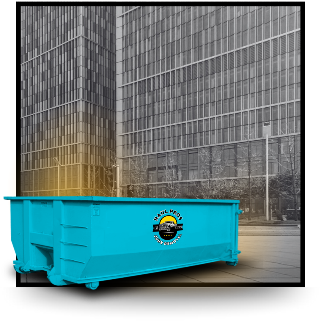 Dumpster in front of house