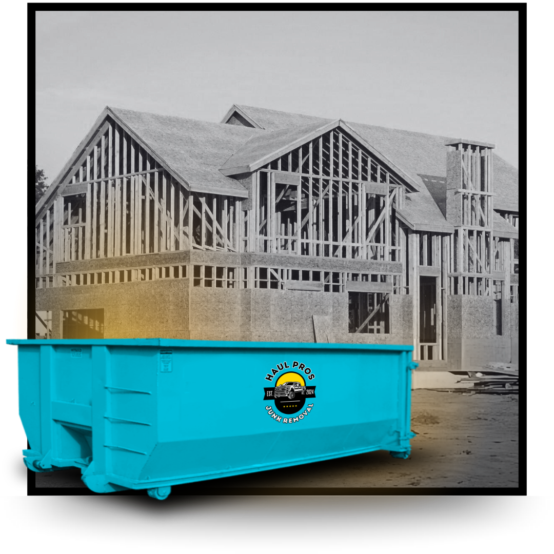 Dumpster in front of house
