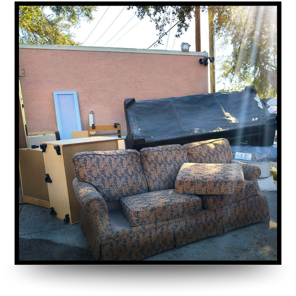 a pile of garbage furniture