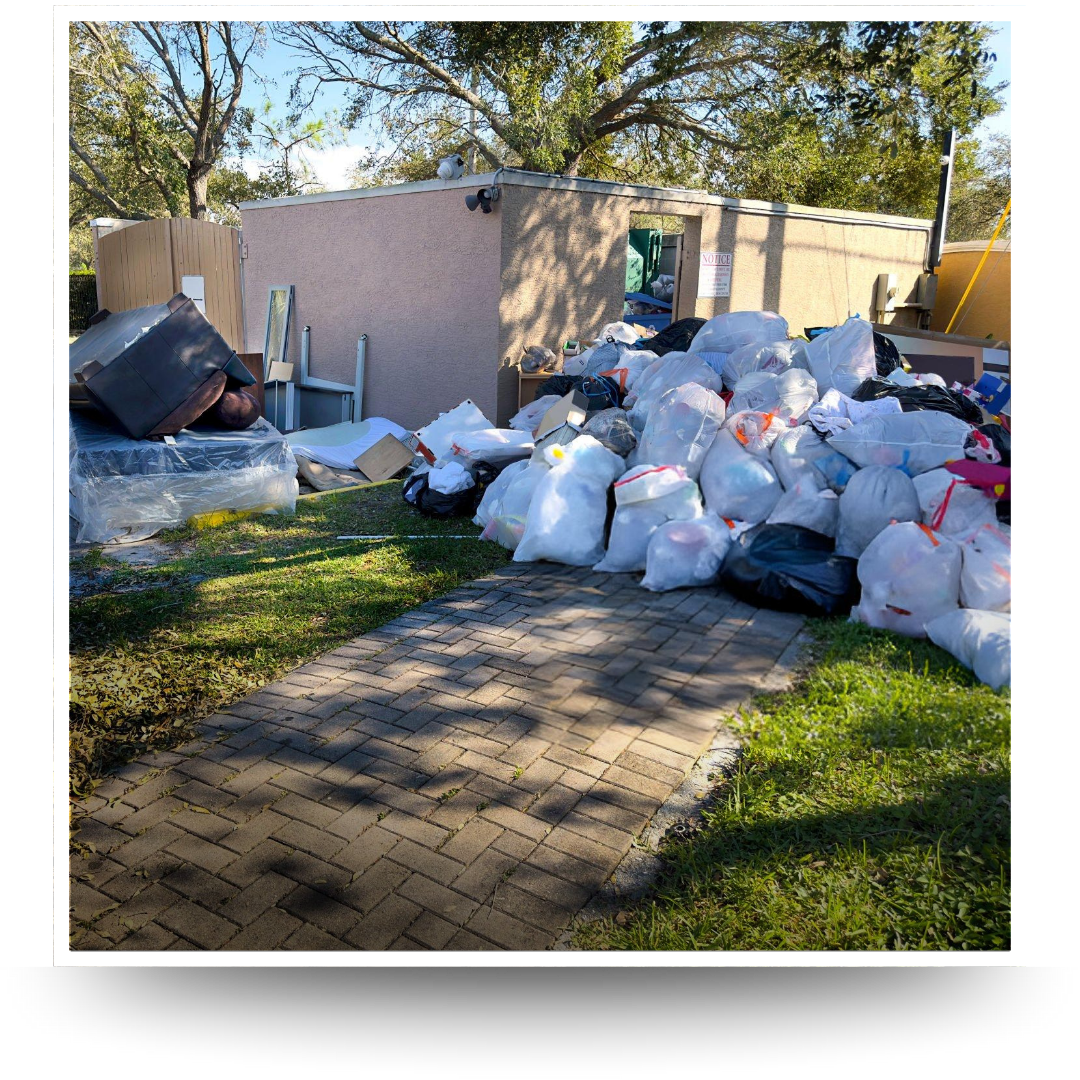 garbage at the backyard