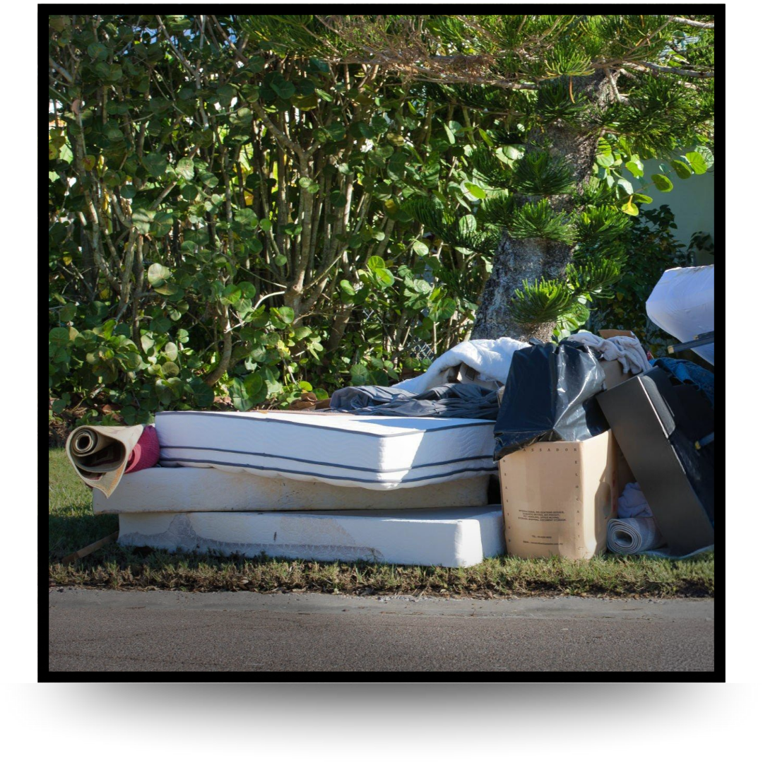 A pile of thrown mattress