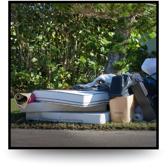 A pile of thrown mattress
