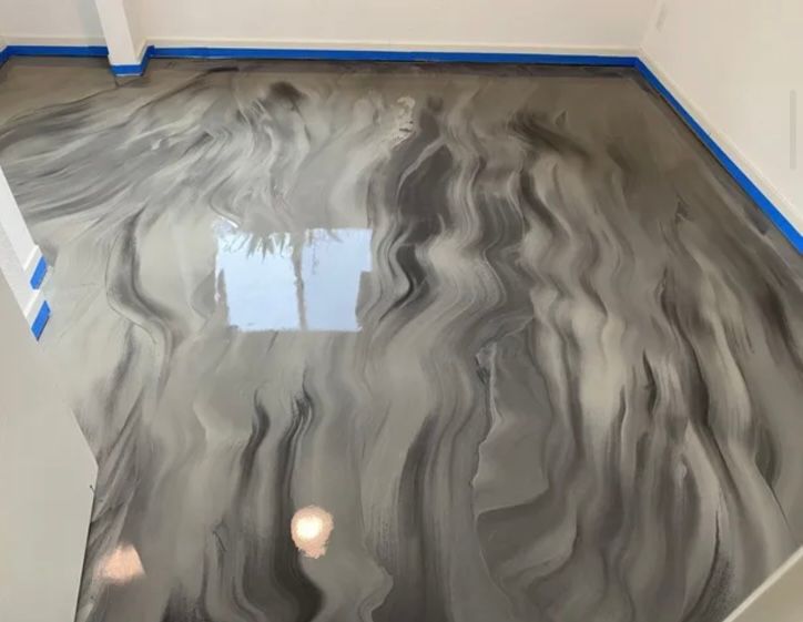 It looks like a marble floor with a swirl pattern.
