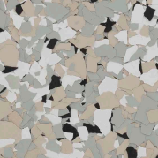 A close up of a tile floor with a camouflage pattern.
