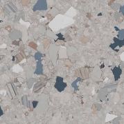 A close up of a marble floor with a lot of small pieces of marble on it.