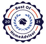 It is a badge that says `` best of home advisor ''.