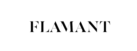 A black and white logo for flamant on a white background.