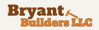 Logo for Bryant Builders LLC with a hammer icon. The text is brown and orange.