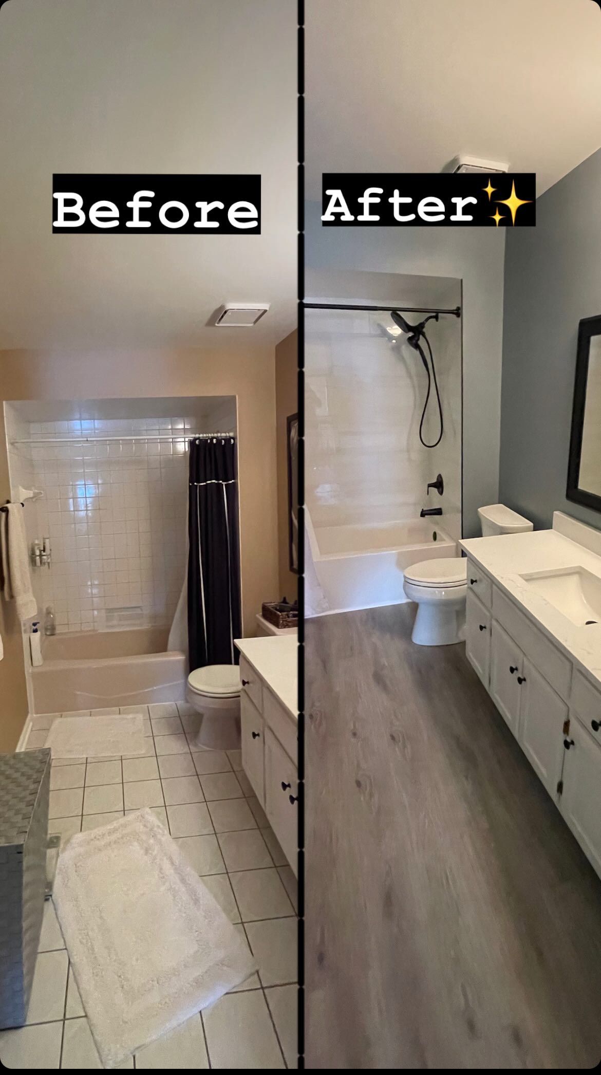 A Before and After Image of a Modern Bathroom - Oswego, IL - New Bath LLC