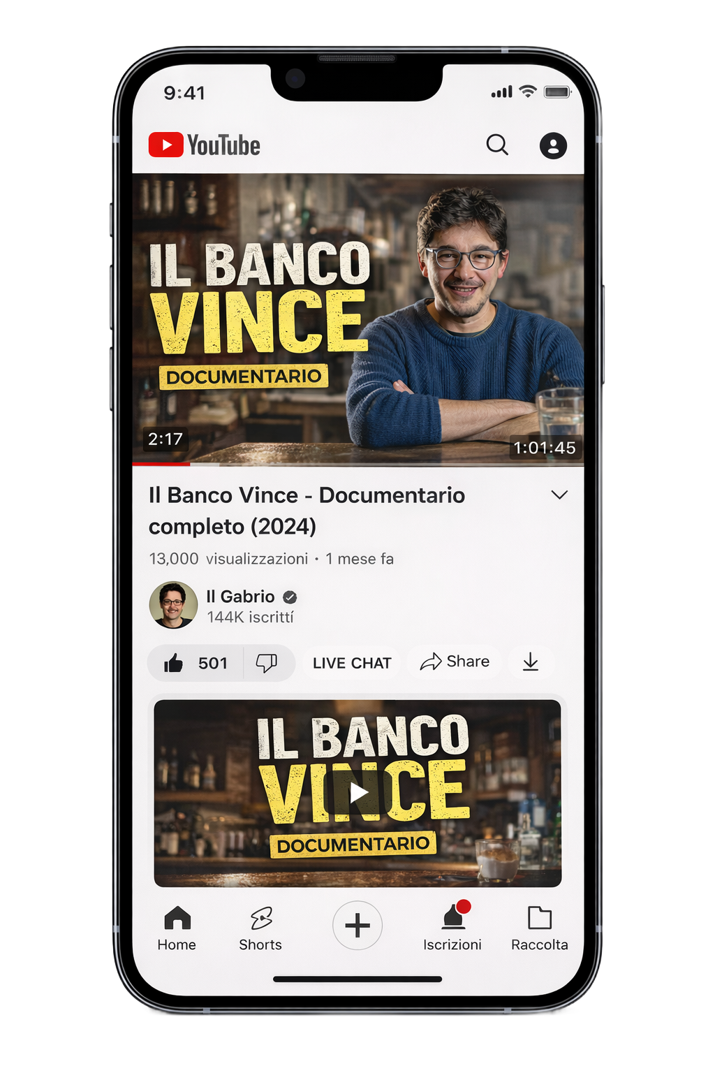 Screenshot del video di YouTube: 