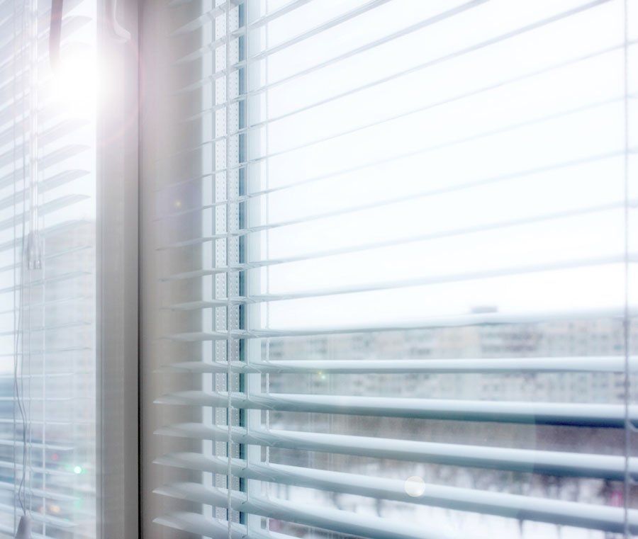 white silky fabric curtain for window in office