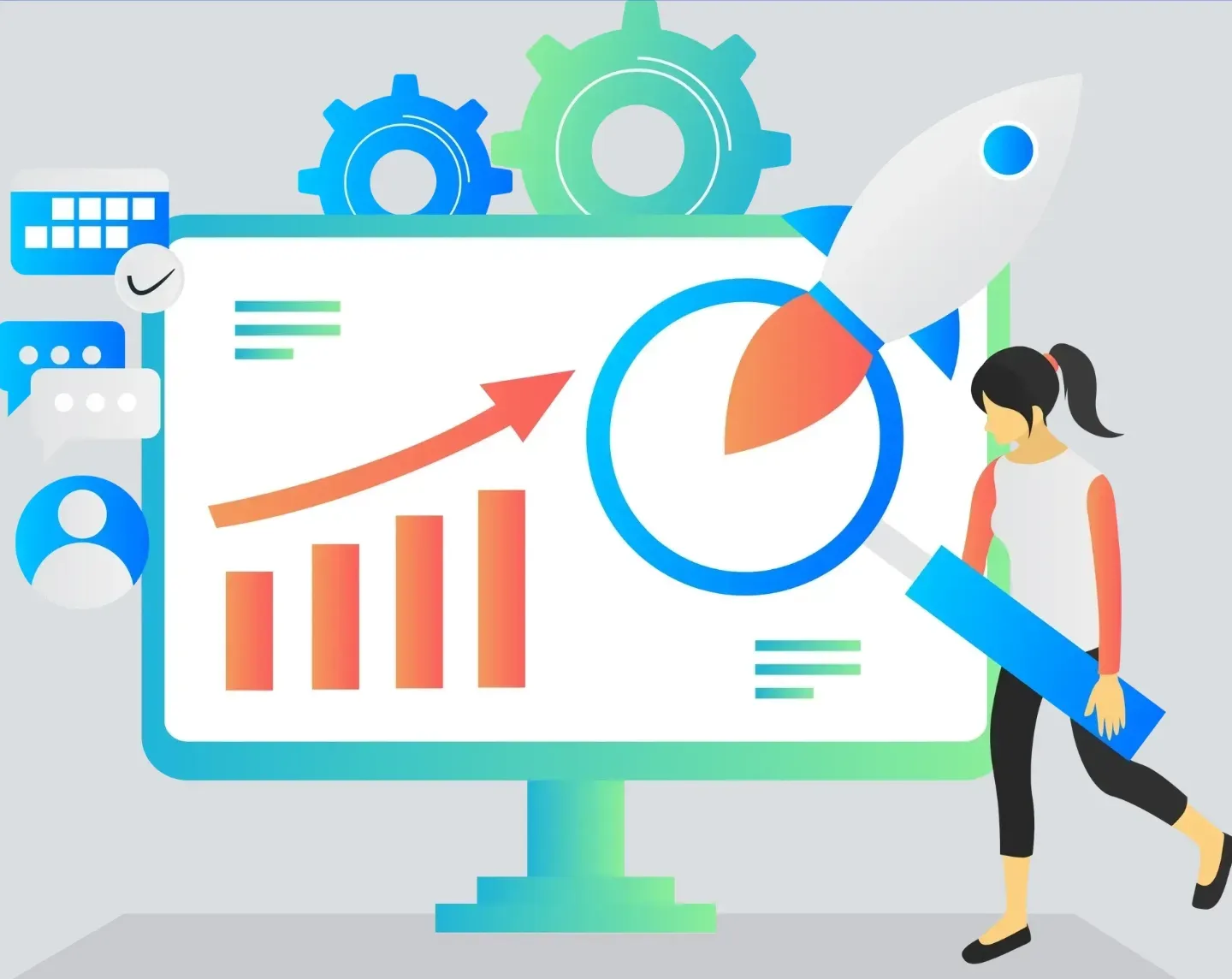 Icon graphic representing landing page optimization for Tucson social media ads.