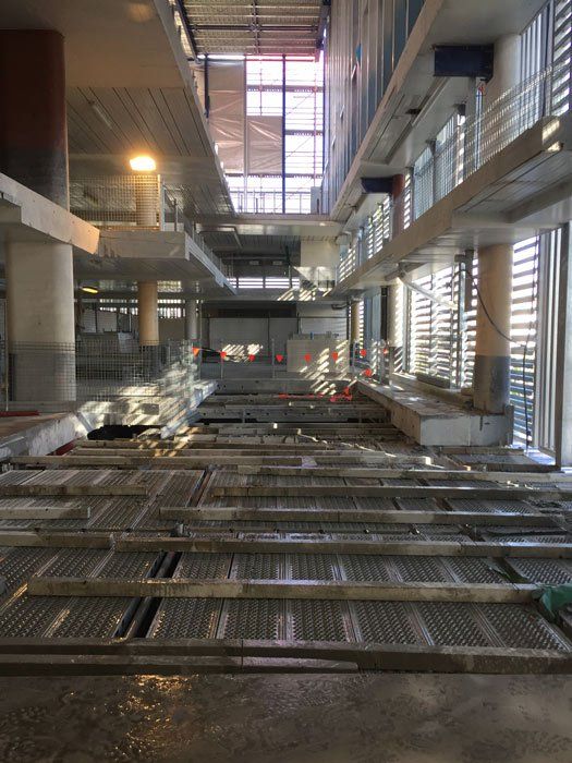 demolished building interior