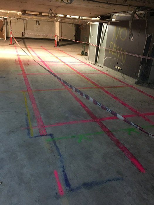 concrete being scanned