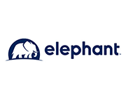 The logo for elephant is a blue elephant with a white background.