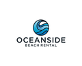 Oceanside Beach Rental logo with blue wave icon and black text on white background