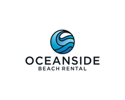 Oceanside Beach Rental logo with blue wave icon and black text on white background