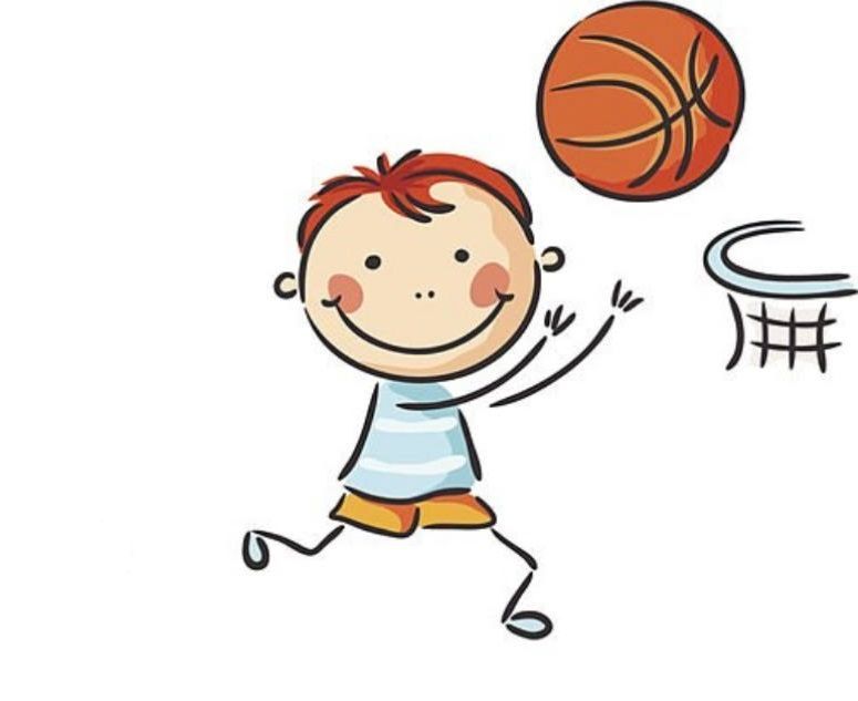 Illustration of a boy playing basketball