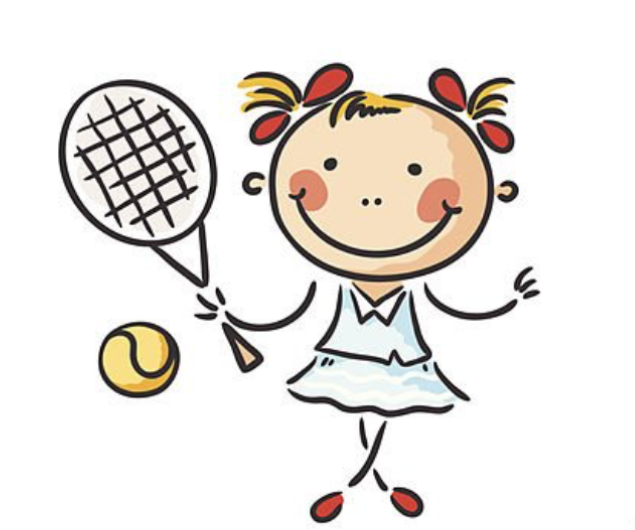 Illustation of a girl playing tennis