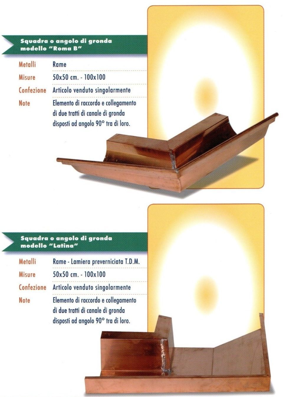 Squadra o angolo di grondaia