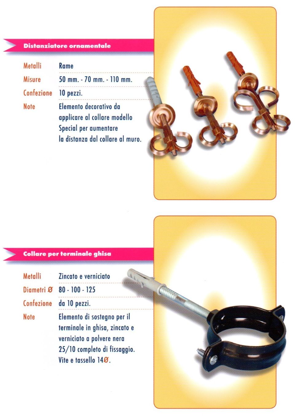 Collari in rame e zincati