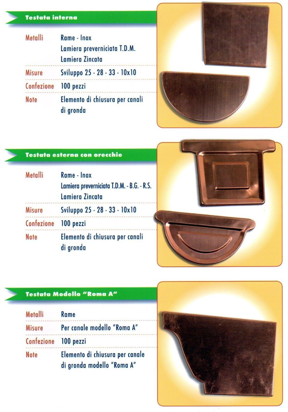 Testate in rame-inox