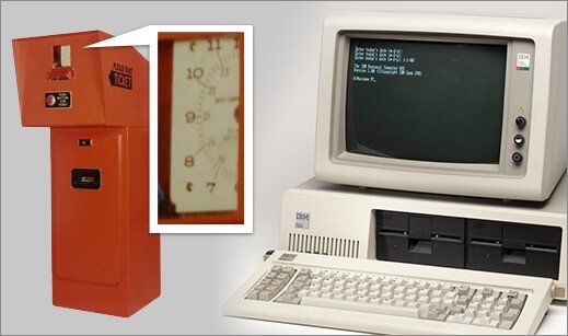 1981 ticket machine model was built in the same year that IBM introduced the personal computer.