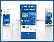 Full-featured gated - three types of pay stations with white background