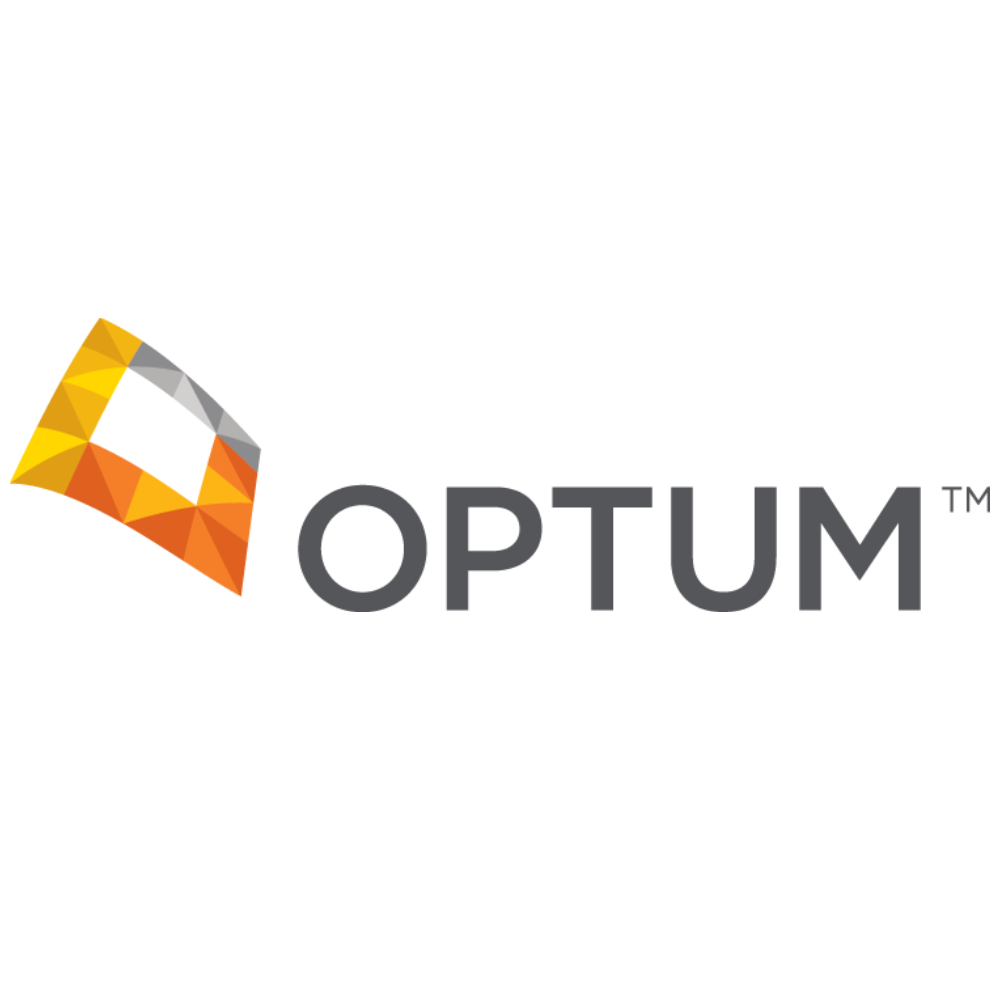 A logo for optum tm with a square in the middle