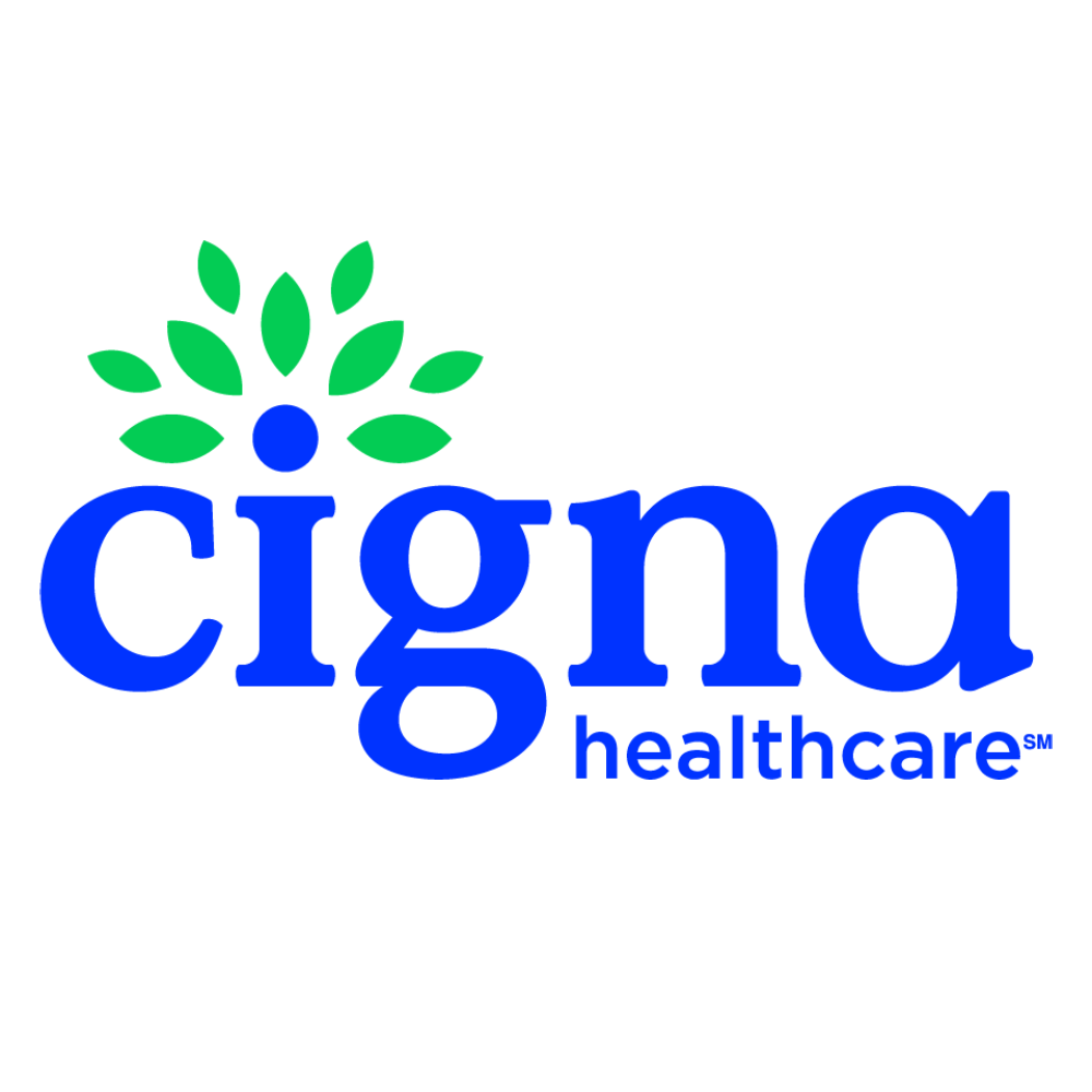 A blue and green logo for cigna healthcare