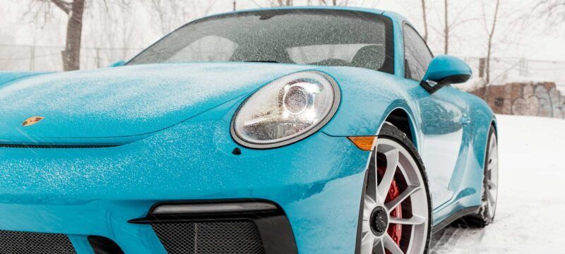 Car coated with SB3 ceramic coating, protected against winter road salt in Cornelius, NC.