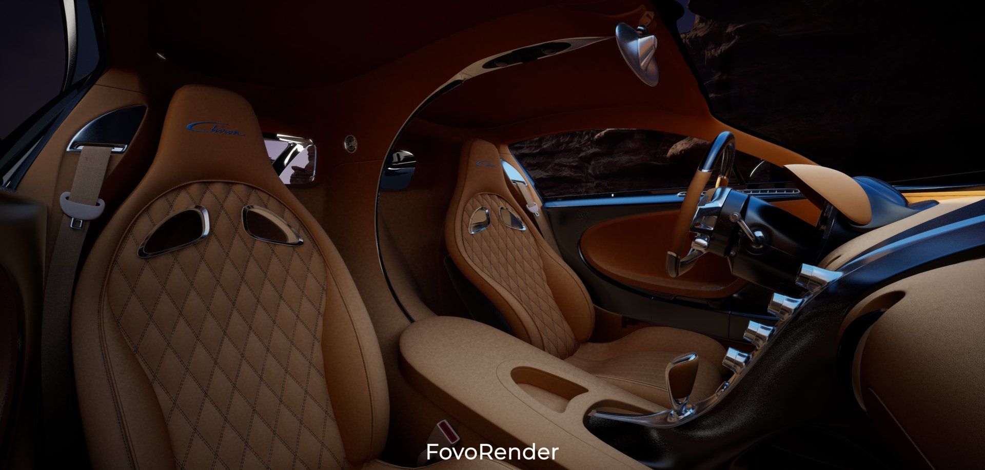 inside of a car rendered